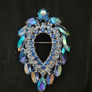 Juliana for Sarah Coventry Iridescent Blue Brooch